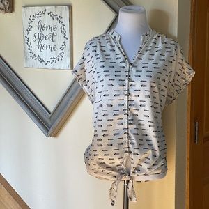 Maison Jules cap sleeve shirt, size Large